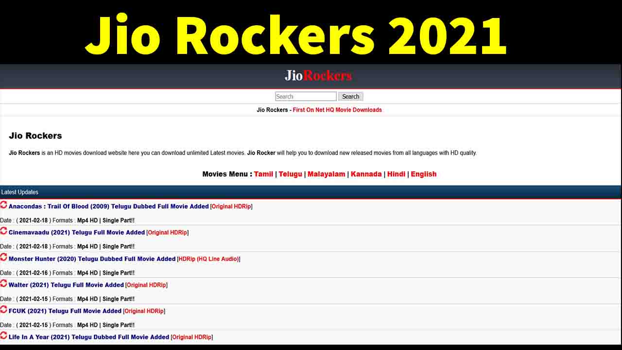 Jio Rockers Telugu movies 2019